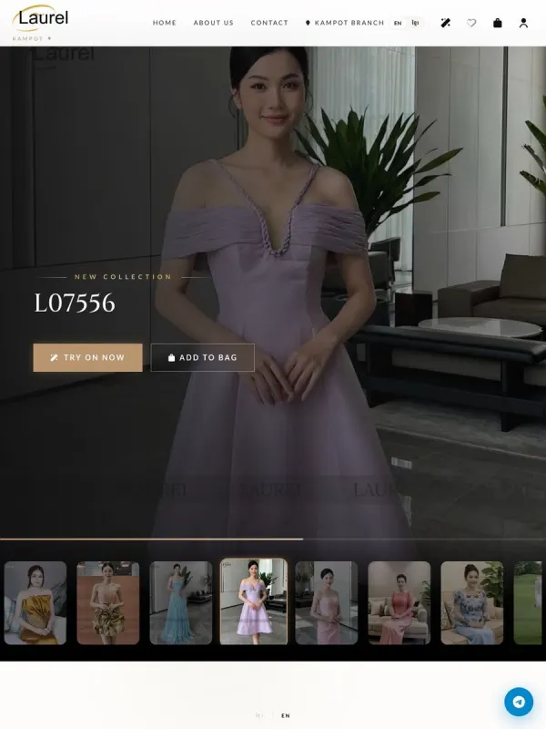 Laurel – Kampot boutique website with AI virtual try-on